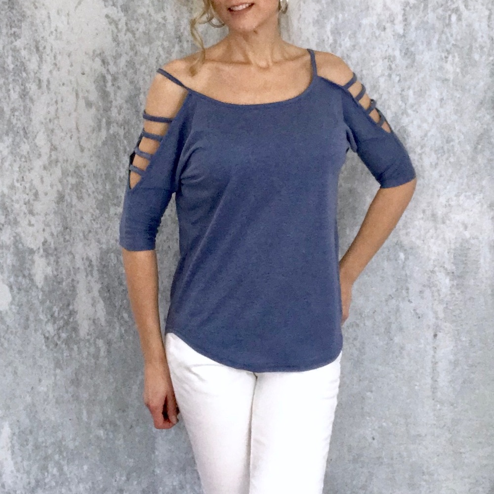 Heathered blue cut out top - Picture 7 of 7